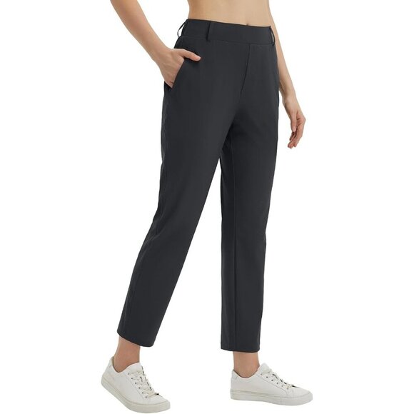 Pants - Women's Stretch Golf Pants with Belt Loops Pockets UPF 50+ Dressy Casual